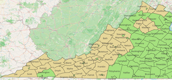 Virginia Butternut Map